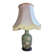 Vintage celadon porcelain lamp with flowers
