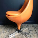 Vintage “Polaris” armchair by Pierre Guariche for Meurop 1960, designer swivel seat furniture