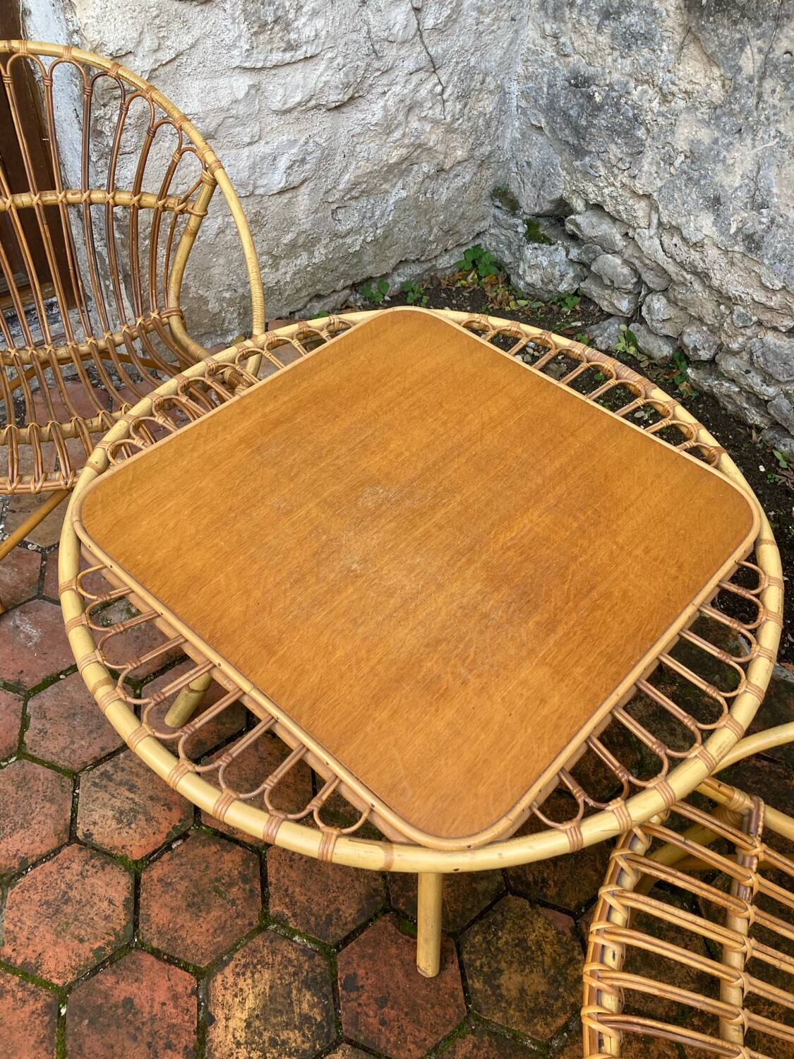 Vintage rattan lounge