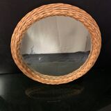 Vintage wicker mirror
