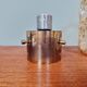 Brass and amber textured glass ceiling light, design by Helena Tynell, Limburg.