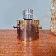 Brass and amber textured glass ceiling light, design by Helena Tynell, Limburg.