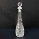 Carafe with antique glass liquor with diamond cap cut crystal silver frame