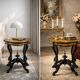Table d'appoint en noyer ancien avec plateau en placage, années 1890