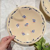 Small vintage porcelain dish K&G Luneville "Flore" 1950s small blue flowers