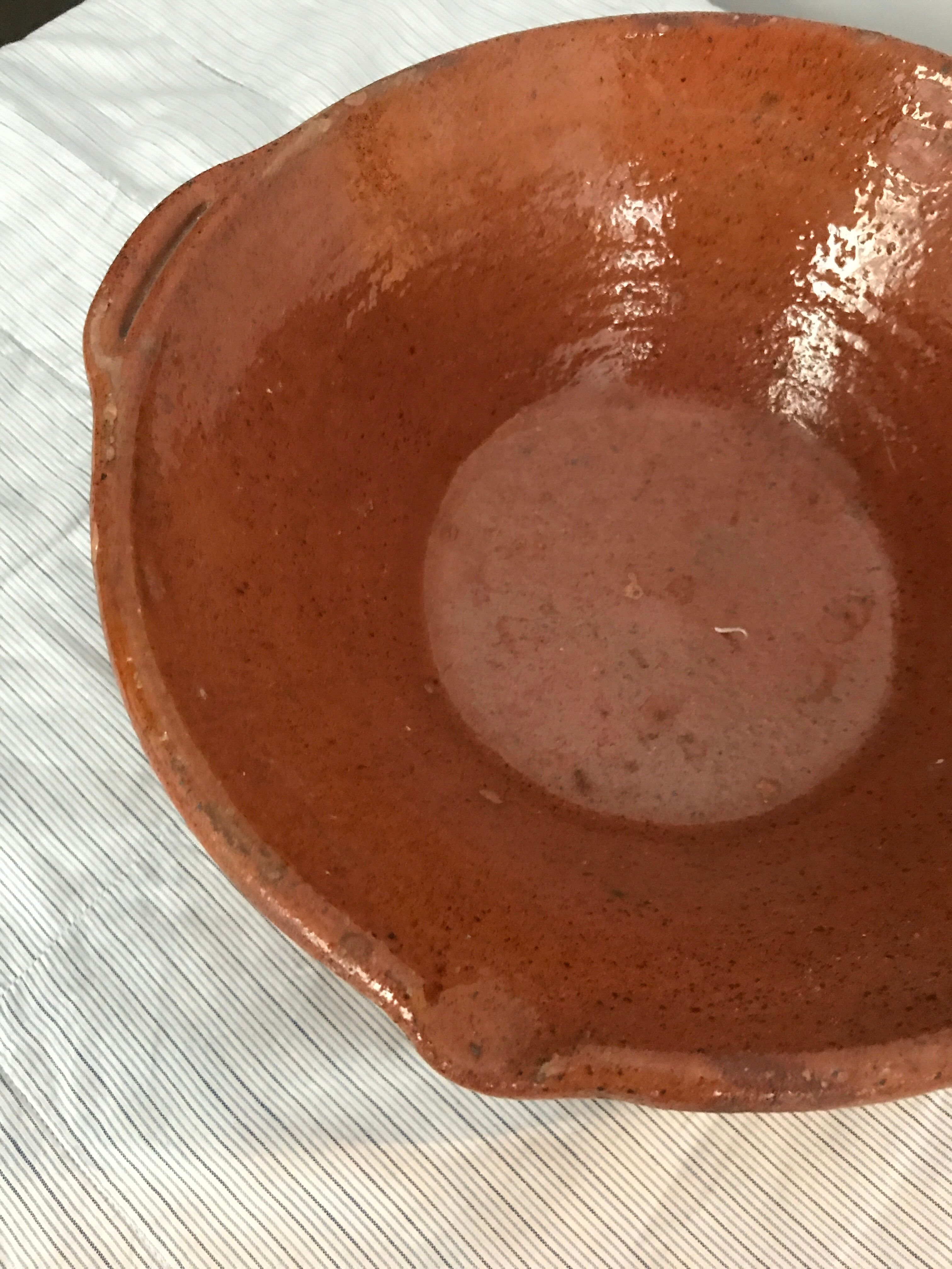 Glazed terracotta dish