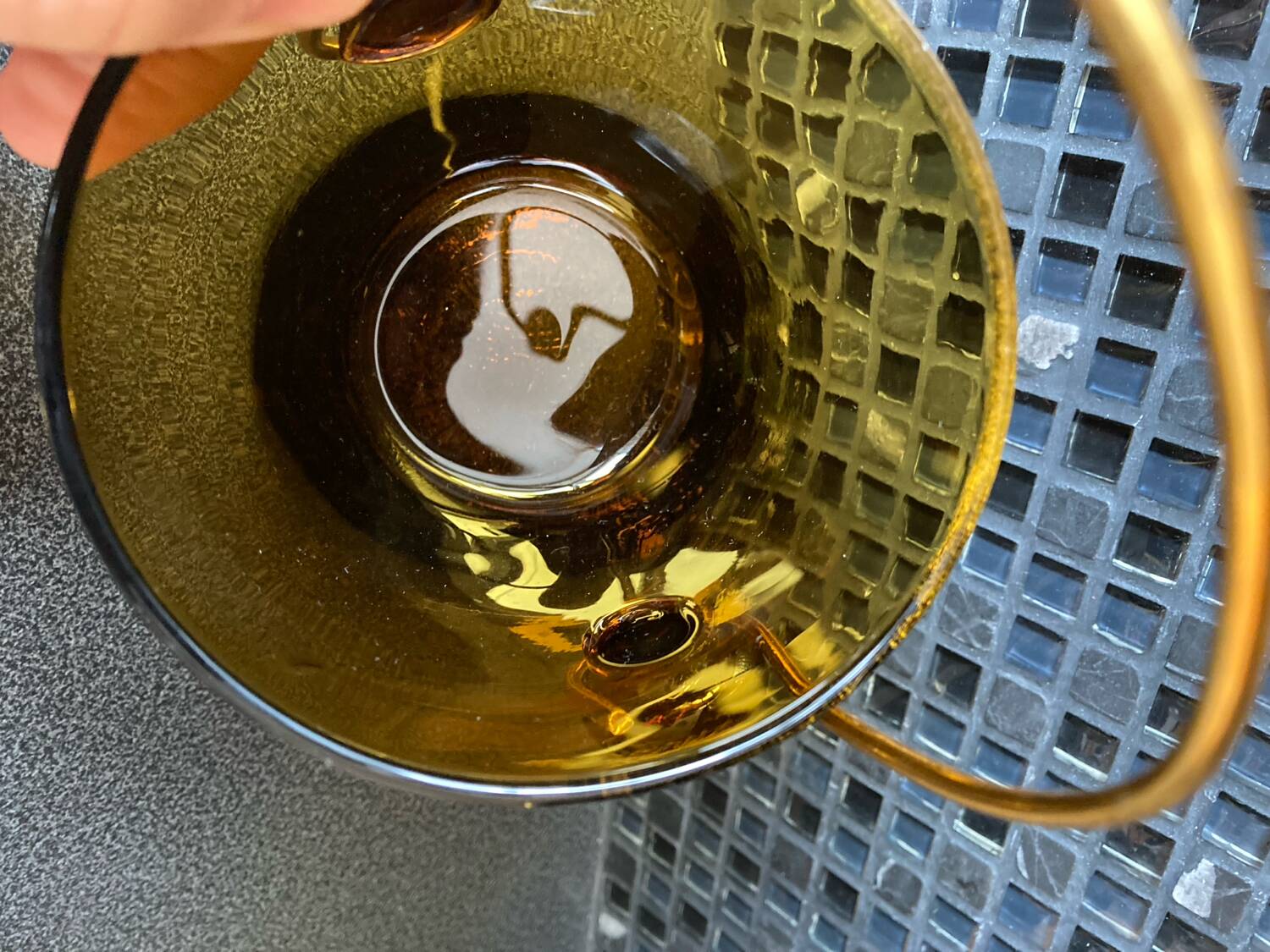 Vintage Amber Glass Ice Bucket
