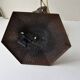 Antique lamp base in wrought iron with leaf motif in Art Deco style from the 1930s.