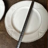 6 porcelain plates Art Nouveau period White and gold border - Diameter 23 cm