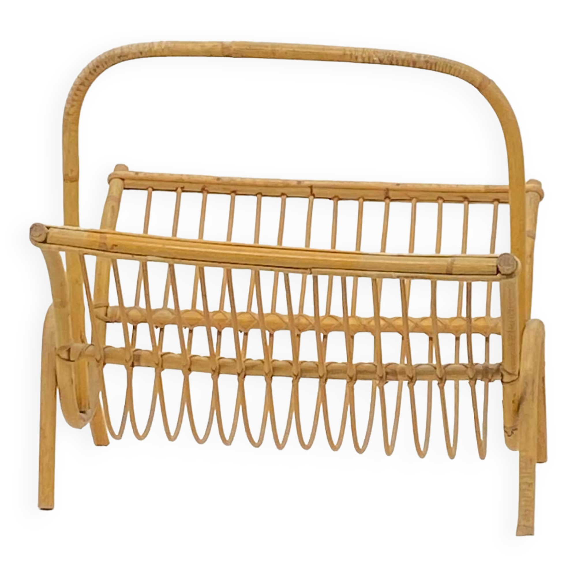 Magazine/magazine holder, rattan, vintage, natural fibers