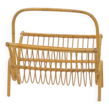 Magazine/magazine holder, rattan, vintage, natural fibers