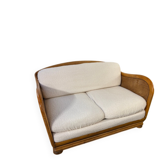 Cane two-seater sofa