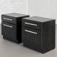 Pair of vintage black and chrome bedside tables