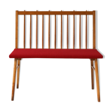 Reupholstered beechwood bench, 1950s