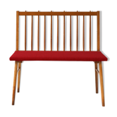 Reupholstered beechwood bench, 1950s