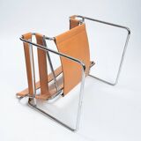 Wassily chair by Marcel Breuer, in brown leather, Italy, 1980s