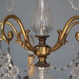 Gilded tassels time 1900 bronze chandelier