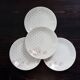4 vintage dessert plates Sarreguemines - White earthenware with red pattern n