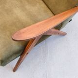 Mid-Century Accent Chair Model B-310 Var in Forest Green Velvet