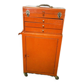 Vintage workshop trolley and toolbox