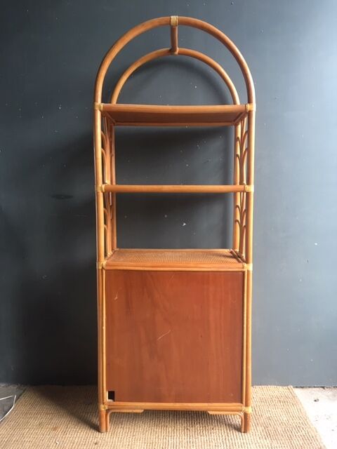 Rattan library shelf