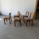 Série de 5 chaises design en orme massif vintage des années 80