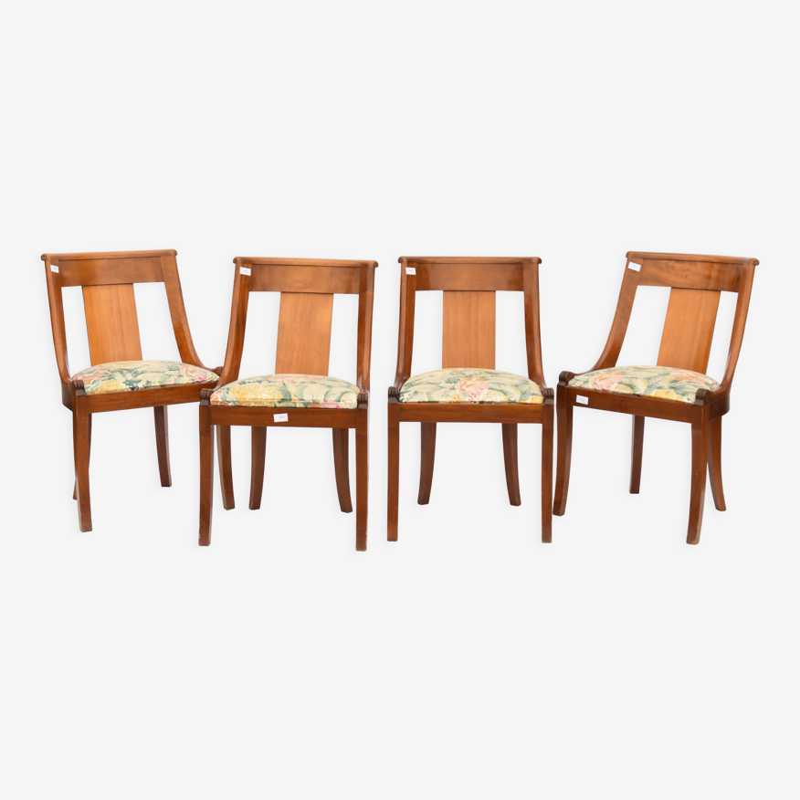 4 chaises en acajou de style Empire | Selency