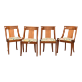 4 chaises en acajou de style Empire
