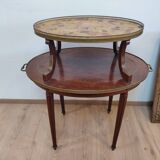 Tea table style louis xvi wood and bronze