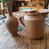 Jug and carafe in old stoneware