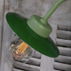 Green gooseneck courtyard wall lamp