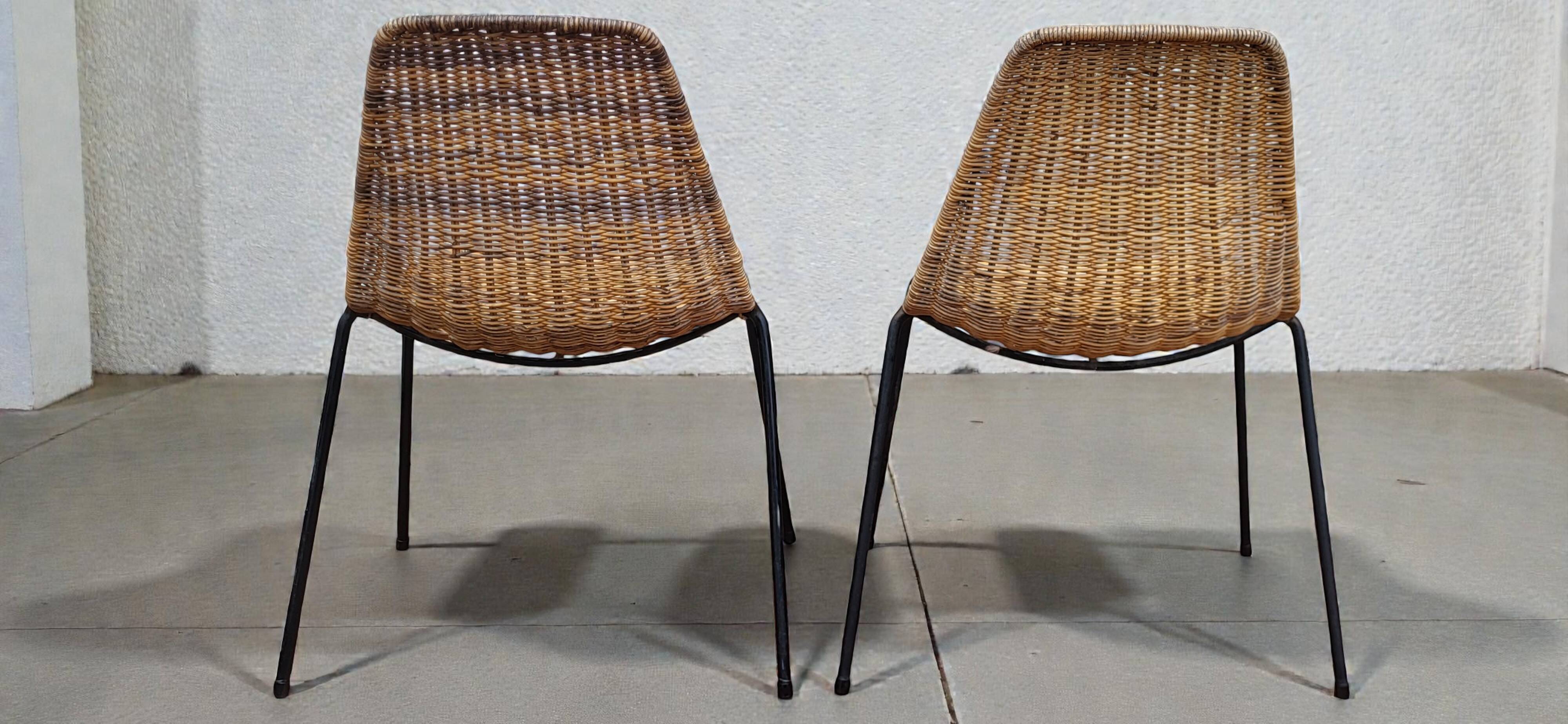 Wicker Basket Chairs by Gian Franco Legler, 1950s