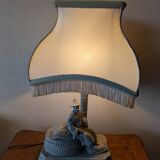 2 enamelled porcelain lamps