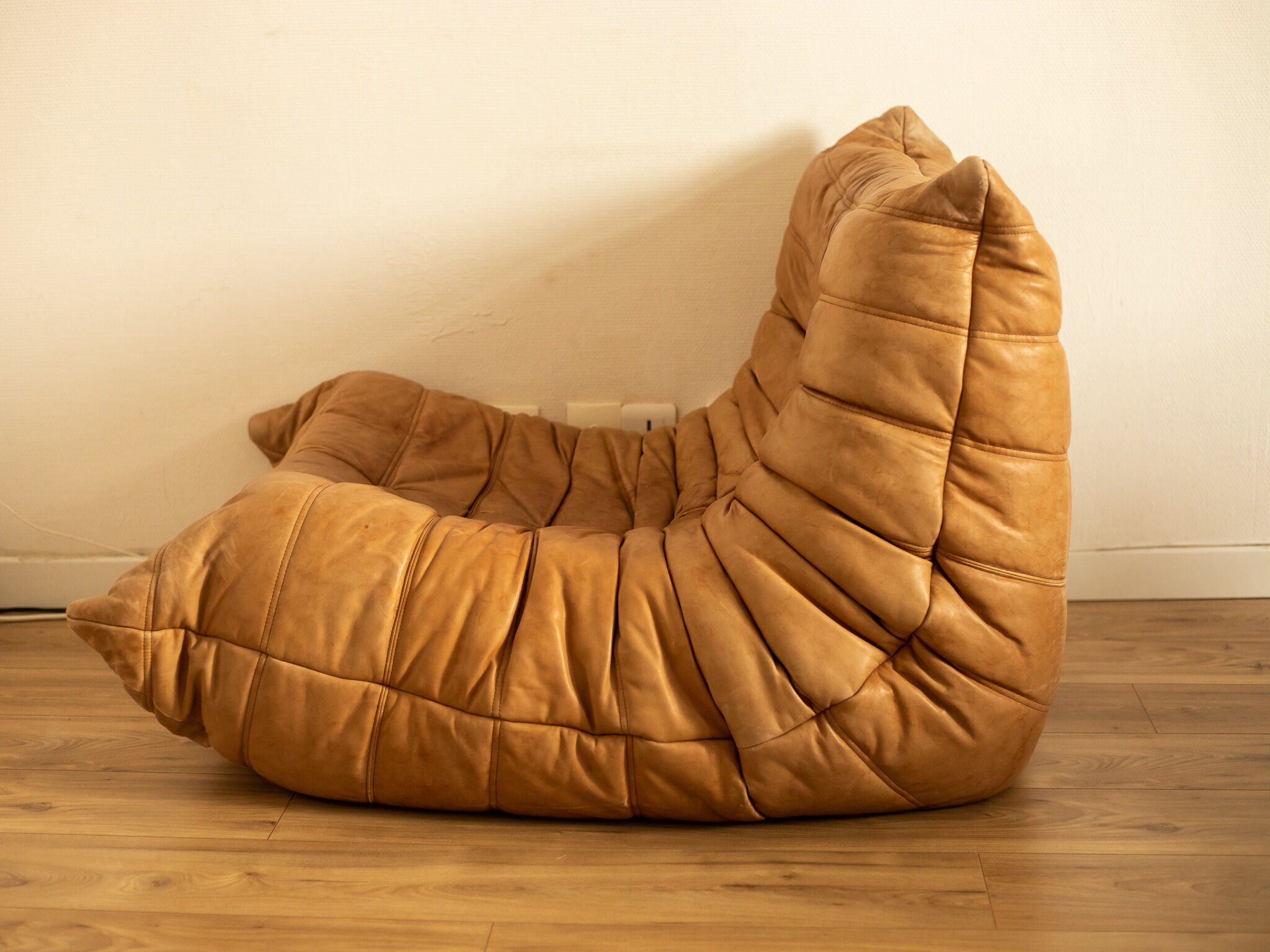 Togo 3-seater sofa and leather chair By Michel Ducaroy for Ligne Roset