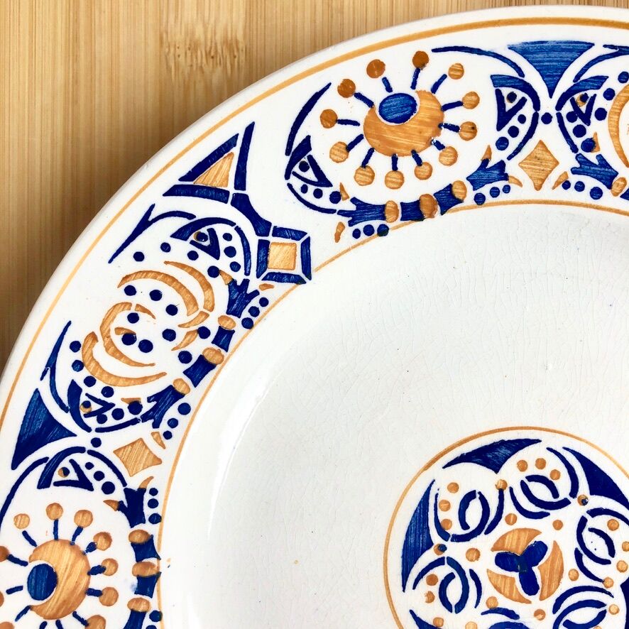 Plate on foot / Compotier iron earth 1930