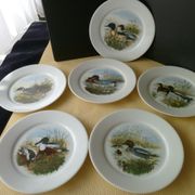Set of 6 Fat Faith Plates, Gizzards in Sologne Porcelain