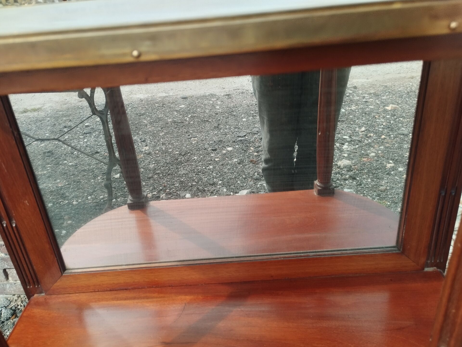 Antique Louis XVI style commode with marble top.