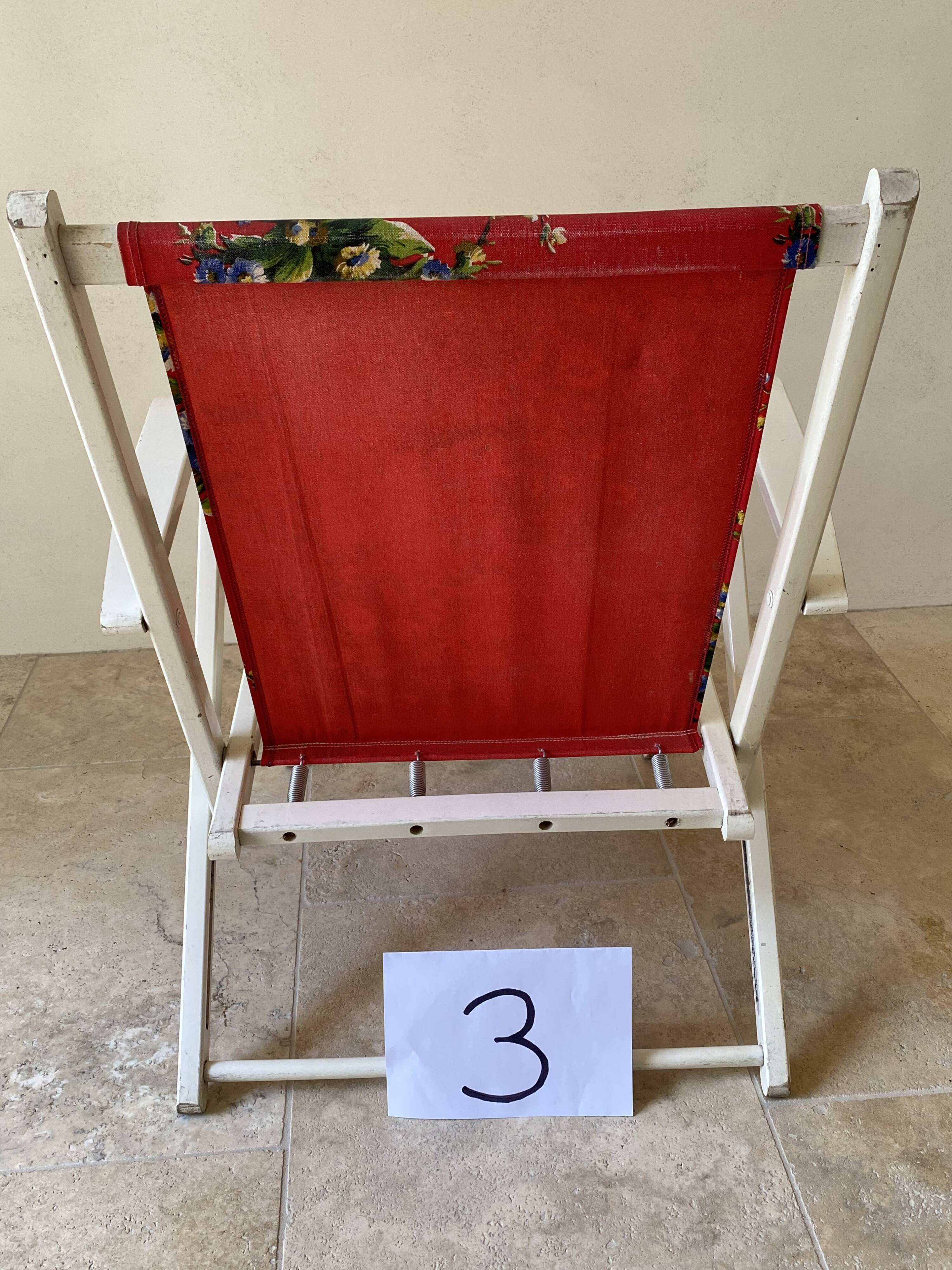 4 vintage garden chairs from the 70s with original floral fabric.