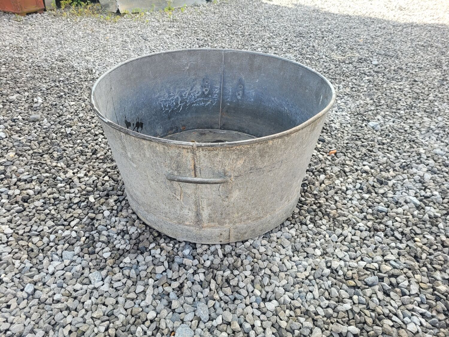 Old zinc basin, 55cms in diameter
