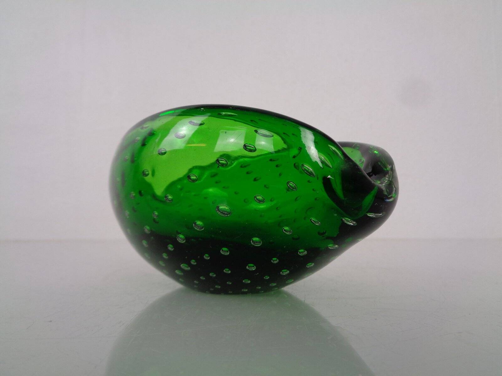 Green Sommerso Murano Glass Ashtray, Italy, 1960s