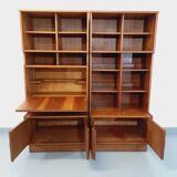 Vintage Scandinavian double bookcase in teak from the 60s