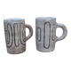 2 mugs en céramique signés db