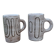 2 mugs en céramique signés db