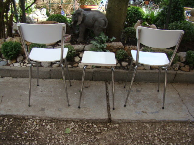Lot of two formica chairs and a stool.vintage 60