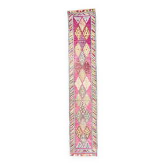 Soft Multicoloe Oushak Runner Rug, 75x397Cm