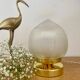Vintage globe table lamp in holophane glass
