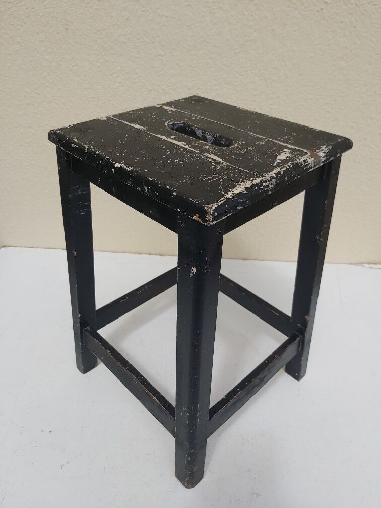 Pair stool painted wood workshop