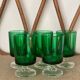 8 verres à pied Luminarc France années 70 verts bicolores