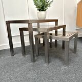 Smoked glass nesting coffee table