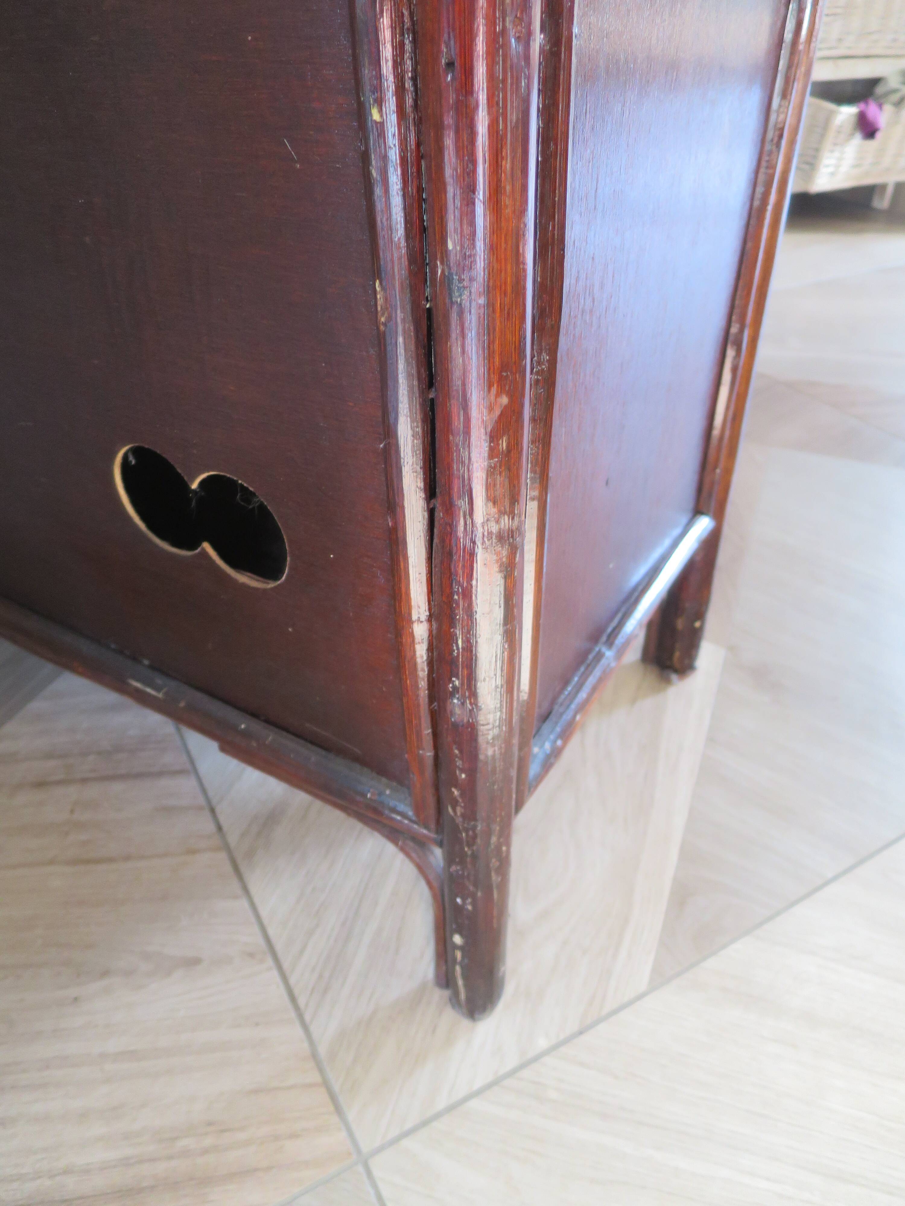 Support buffet bibus woven rattan 2 doors in caning - vintage 60s/70s